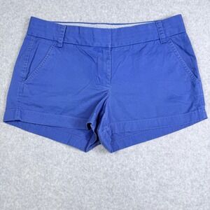 J.Crew Broken-In Chino Shorts Women 6 Blue Excellent 3" Inseam Cotton 61456